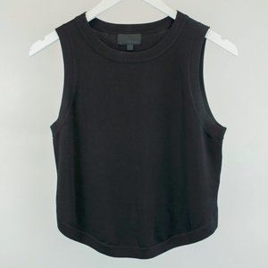 INTERMIX Black Cropped Knit Tank